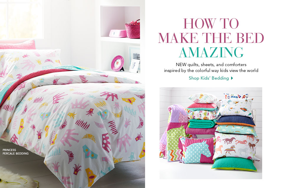 Garnet Hill Girls' Clothing and Kids' Bedding Catalog. New Kids' Bedding - Kids' Quilts, Sheets, and Comforters Inspired by the Colorful Way Kids View the World.