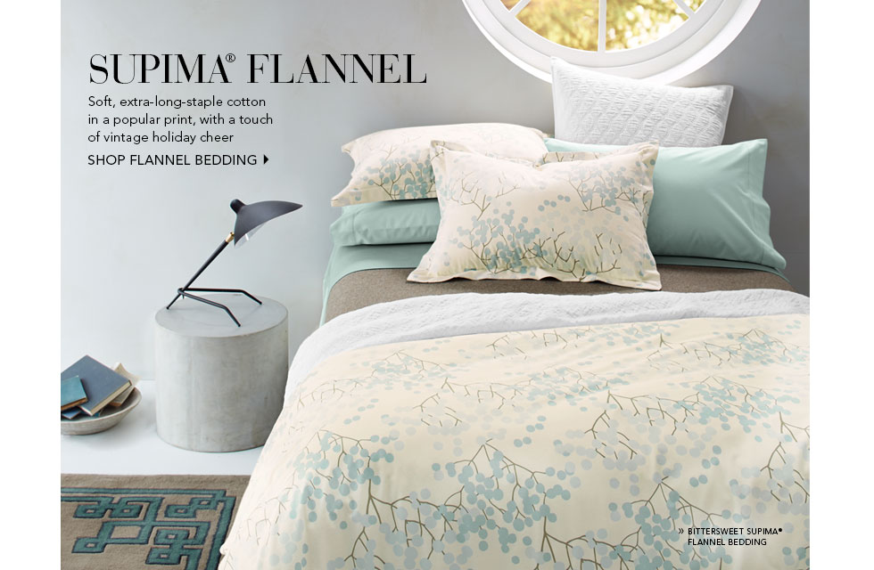 Garnet Hill Women's Clothing and Bedding Catalog. Supima Flannel Bedding - Soft, Extra-Long-Staple Cotton with Vintage Holiday Cheer. Shop Flannel Bedding. Bittersweet Supima Flannel Bedding.