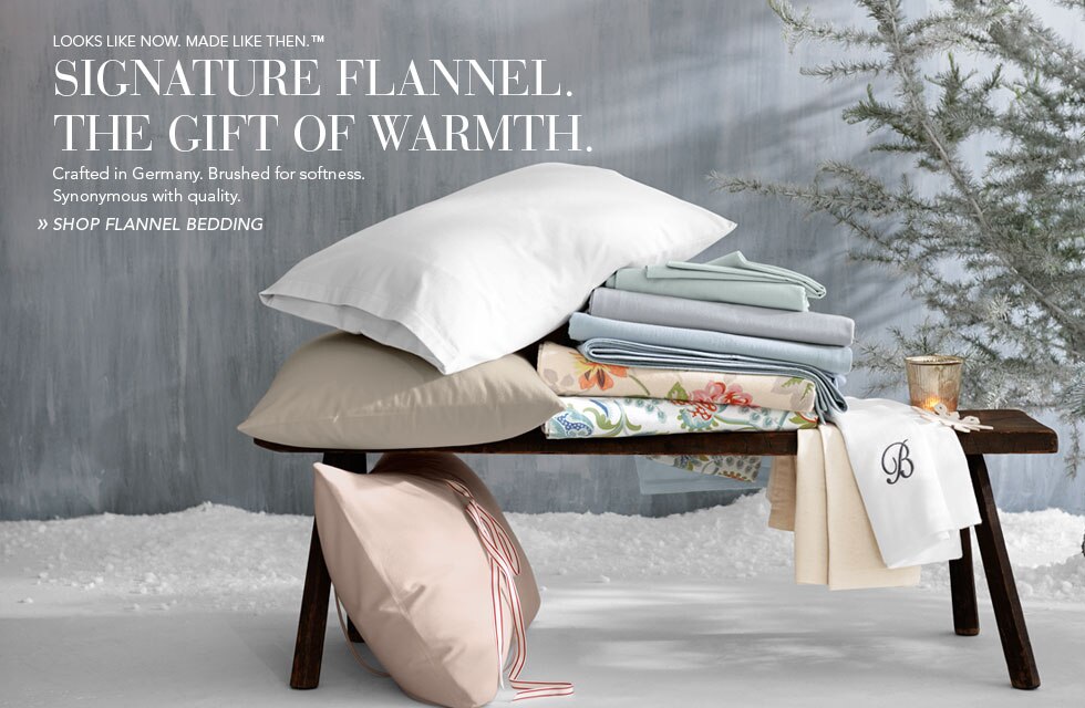 Garnet Hill Bedding and Women's Clothing Catalog. Signature Flannel Bedding. Give the Gift of Warmth. Looks Like Now, Made Like Then. Our Signature Flannel Bedding is Crafted in Germany and Brushed for Softness. Shop Flannel Bedding.