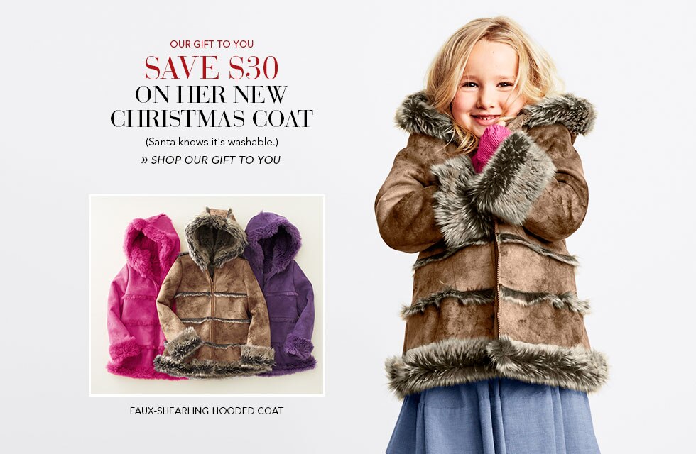 Garnet Hill Kids' Bedding and Girls' Clothing Catalog. Our Gift to You. Save $30 on our Girls' Faux-Shearling Hooded Coat.